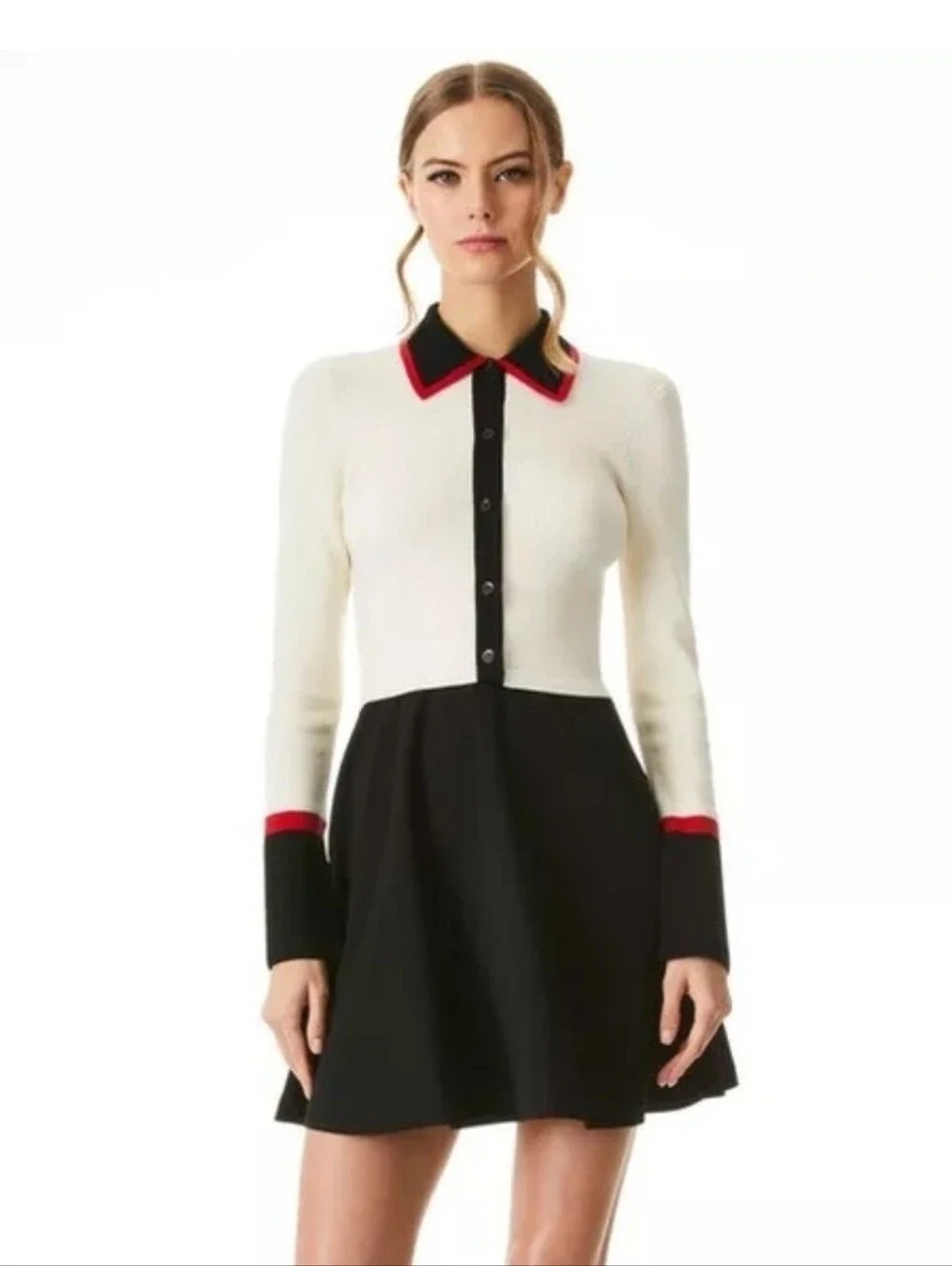 Alice + Olivia Colorblock Ribbed Knit Mini Dress NWT XS